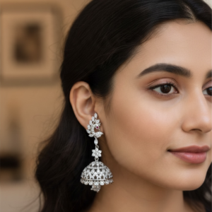 Premium peacock ad stone jhumki 2