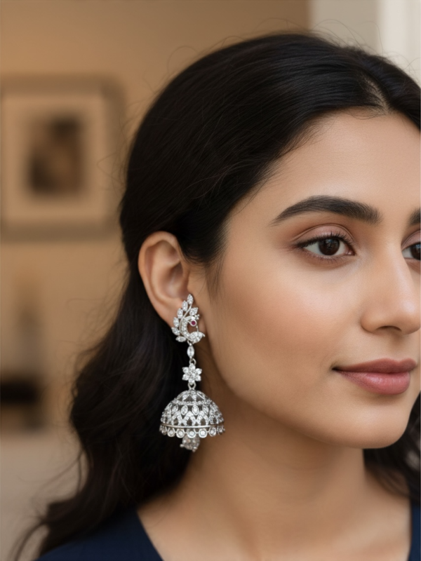 Premium peacock ad stone jhumki 2