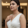White ad necklace set