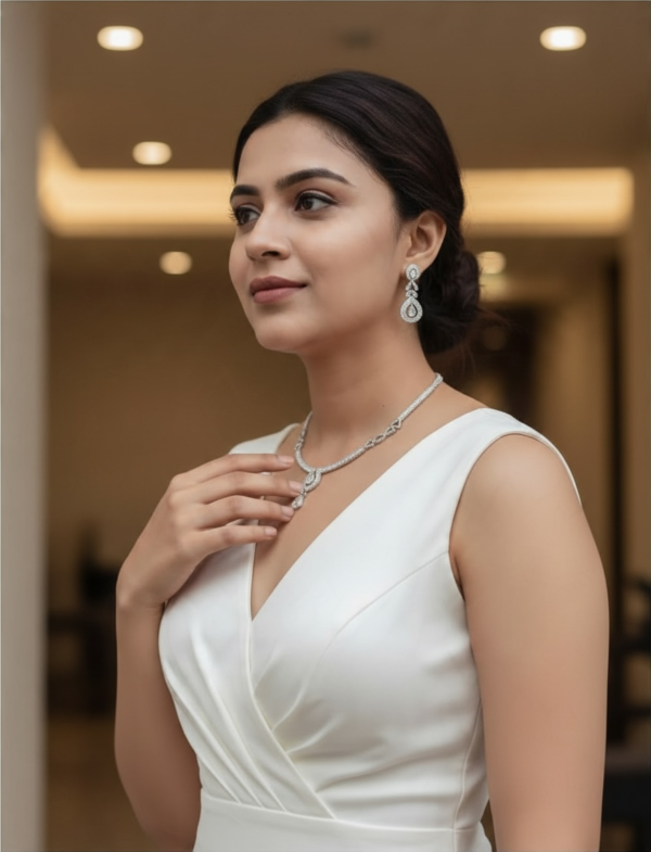 White ad necklace set