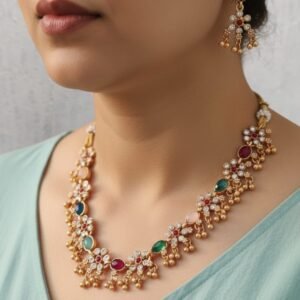 cbf585f5-5b71-4e40-b95e-589a219a5f07 Navratan necklace set