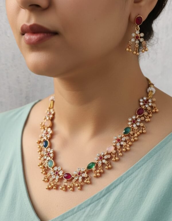 Navratan necklace set