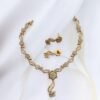 Cz Golden white necklace set