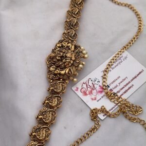 Temple Lakshmi hip belt pearl beads